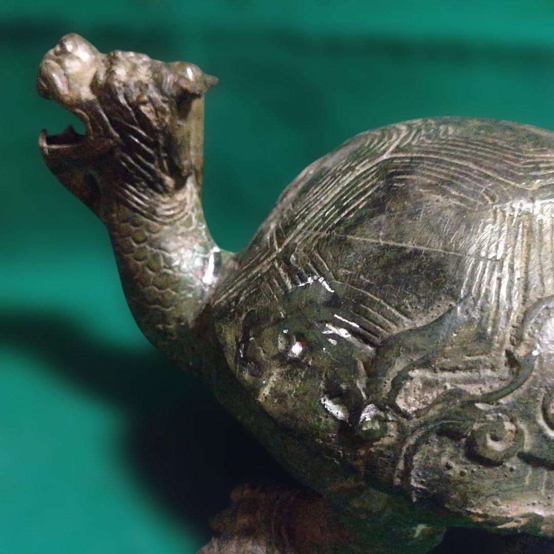 ブロンズ亀の彫刻 霊獣 銅製