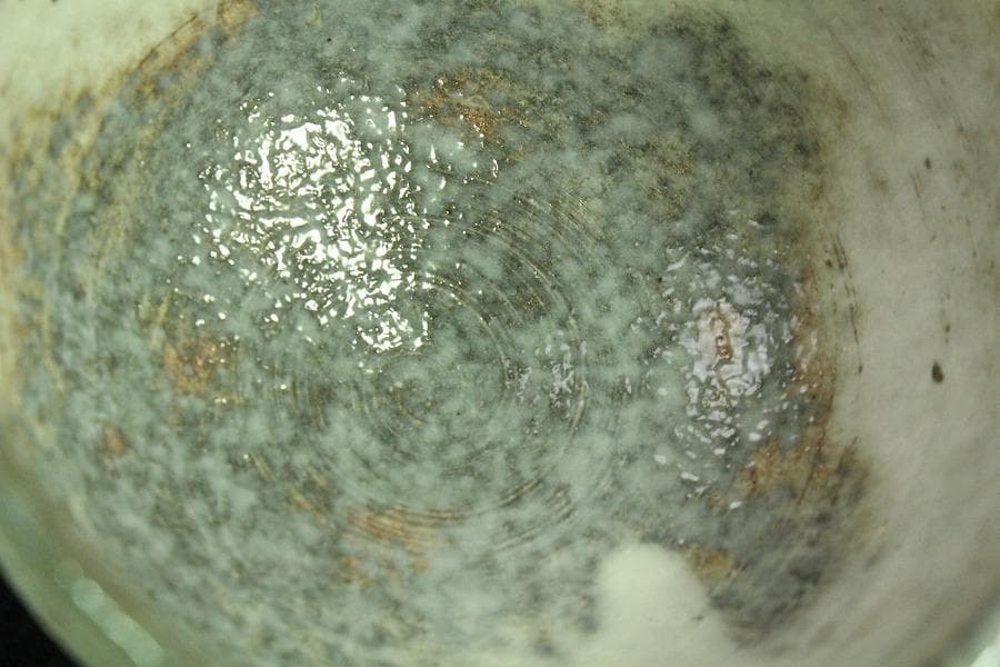 茶道具 桃形 粉引茶碗 共箱(K-A364) 茶道具 桃形 粉引茶碗