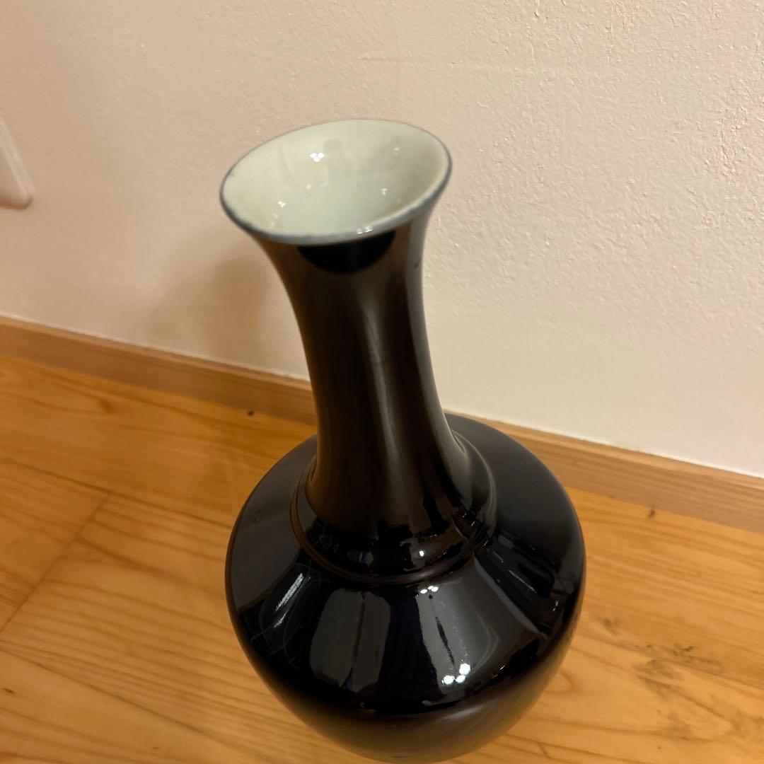 中国美術大清康熙年製瑠璃釉双耳花瓶高さ約25.5㎝東Y7-0530②トヒオ