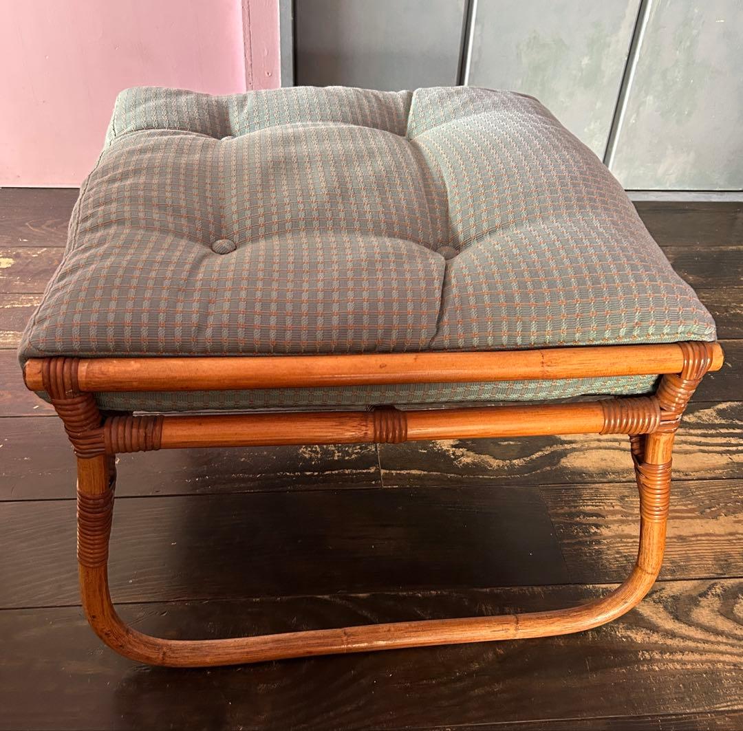 アンティーク　籐　ラタン製スツール オットマン　サイドチェア　ベンチ