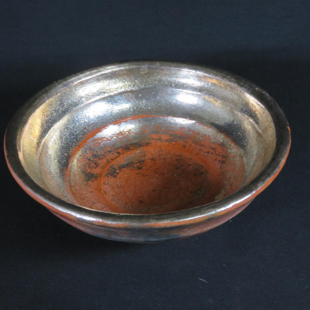 嶋台茶碗 金銀 松楽 楽茶碗 茶碗 茶道具 茶器 抹茶碗 木箱 共箱 美術品