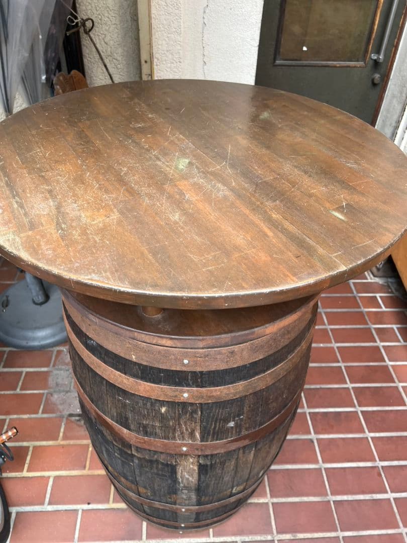 miya様専用】木製 ワイン樽テーブル 高さ110cm-の卸・仕入れ
