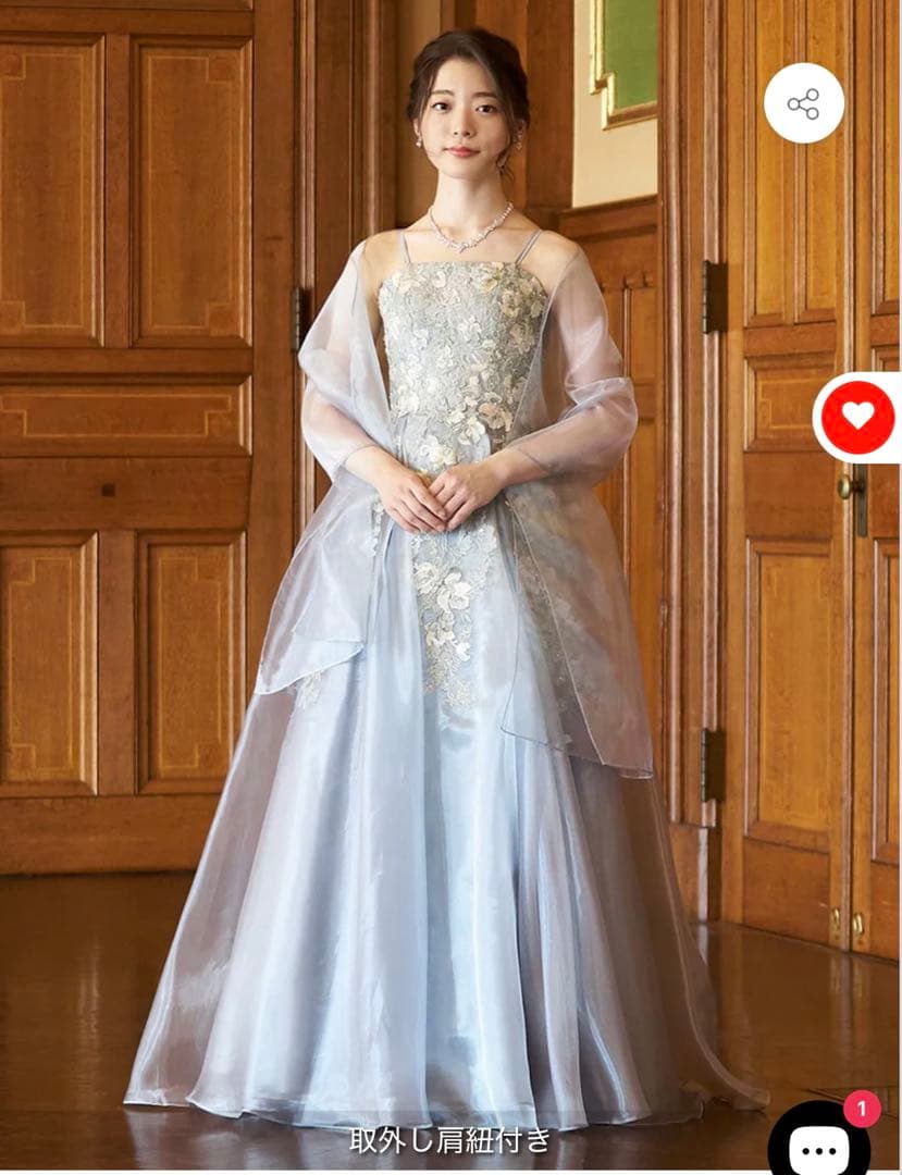 カラードレス　シルバー　グレー　結婚式　TWEED 演奏会ドレス