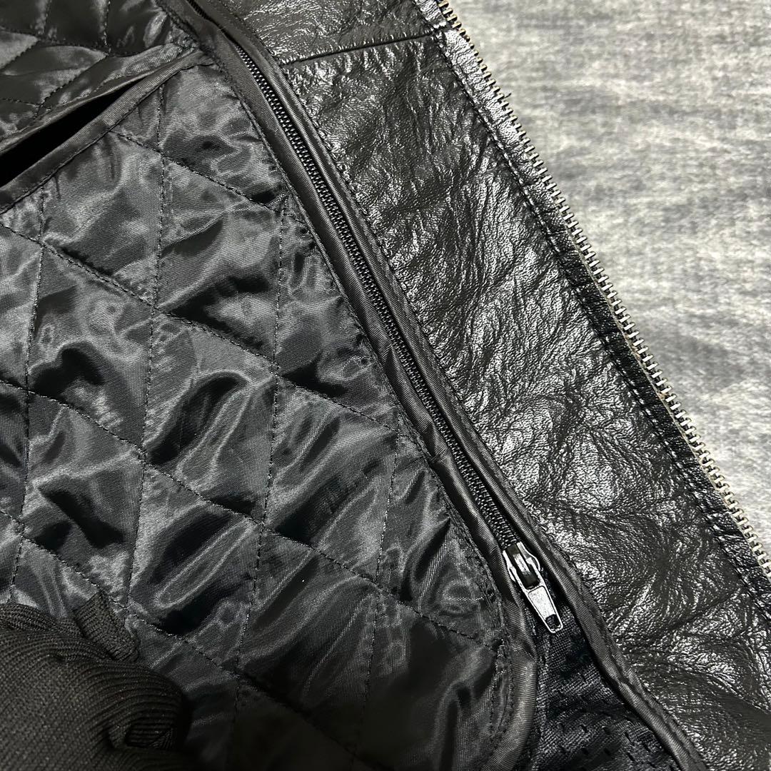 MOTO FIELD レザー ライダースジャケット シングル M ブラック モト