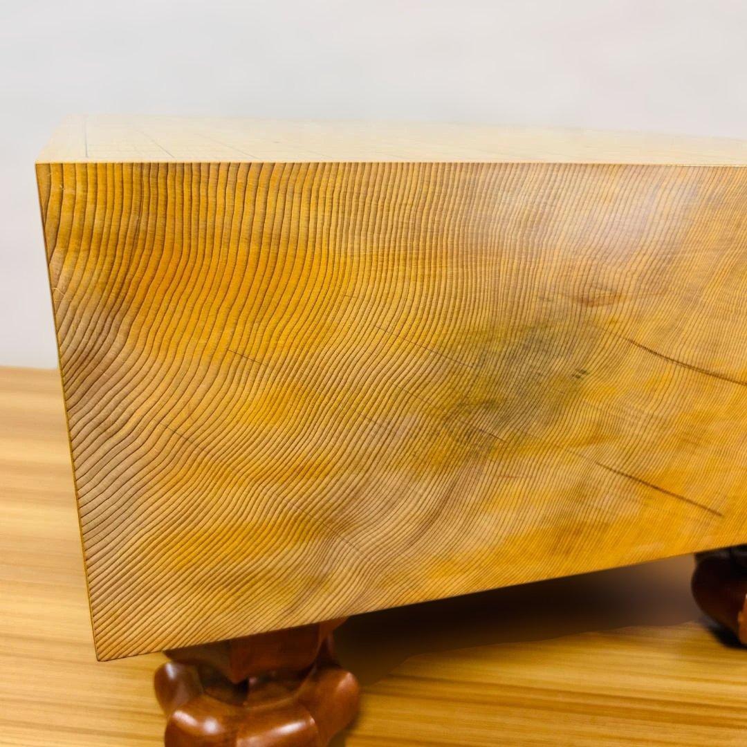 【高級】本榧 脚付碁盤 4.8寸 天地柾 柾目 ヘソ有り 19路盤 15kg