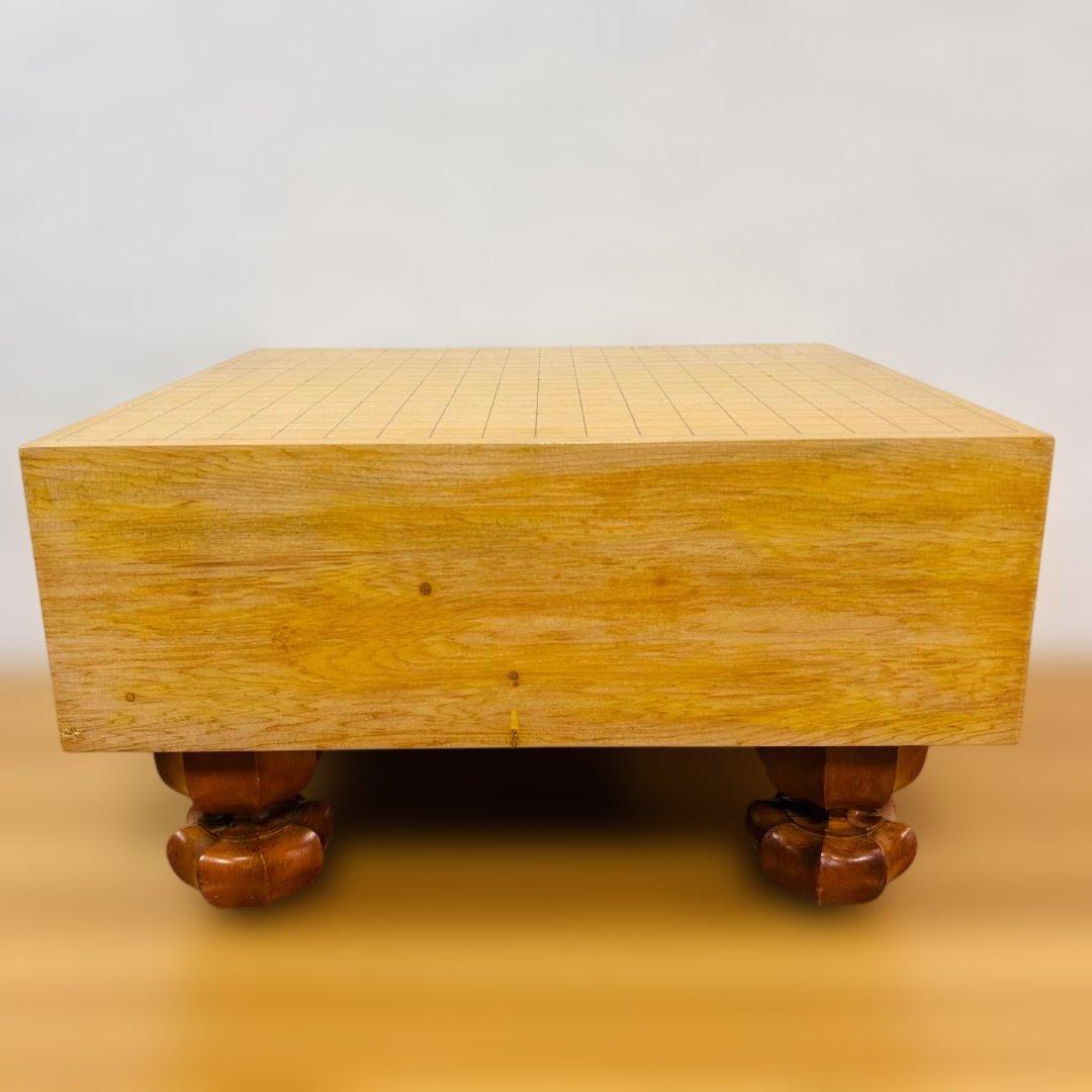 【高級】本榧 脚付碁盤 4.8寸 天地柾 柾目 ヘソ有り 19路盤 15kg