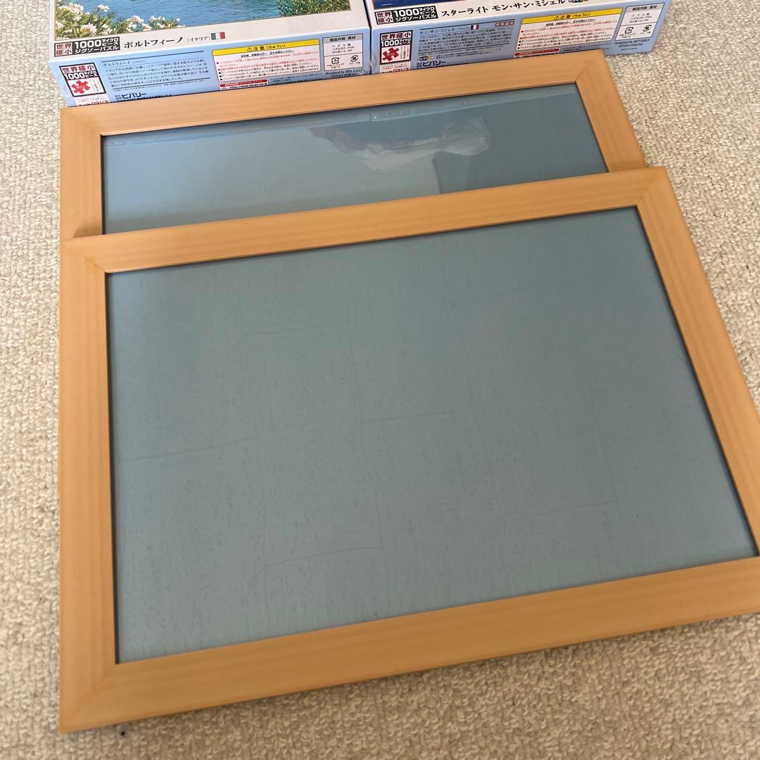 世界極小 1000ピース マイクロピース ジグソーパズル 4コ 専用フレーム2コ