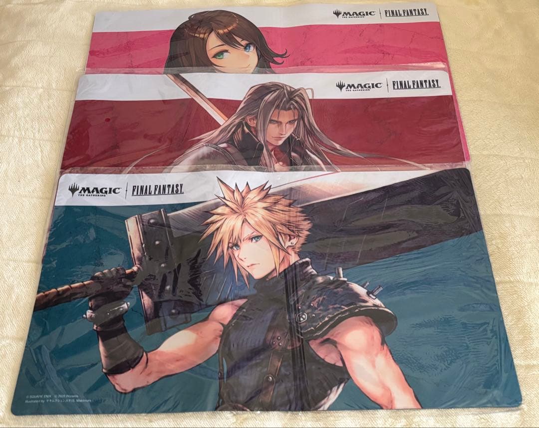 mtg FF ユウナ クラウド セフィロス プレイマット 3枚セット mtg FF ユウナ クラウド セフィロス プレイマット 3枚セット ユウナ