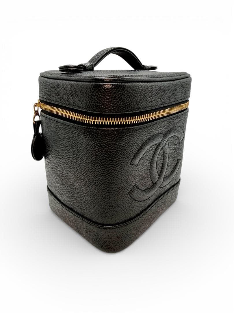 【美品】CHANEL バニティバッグ キャビアスキン 黒