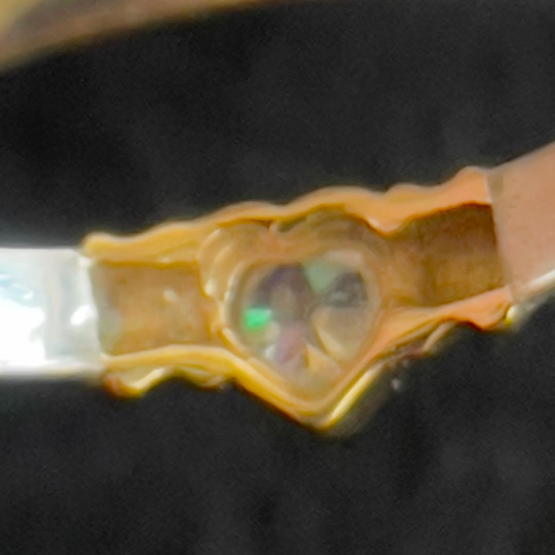 【20】k18とsilverのコンビ　ハートリング　ヴィンテージ　9号