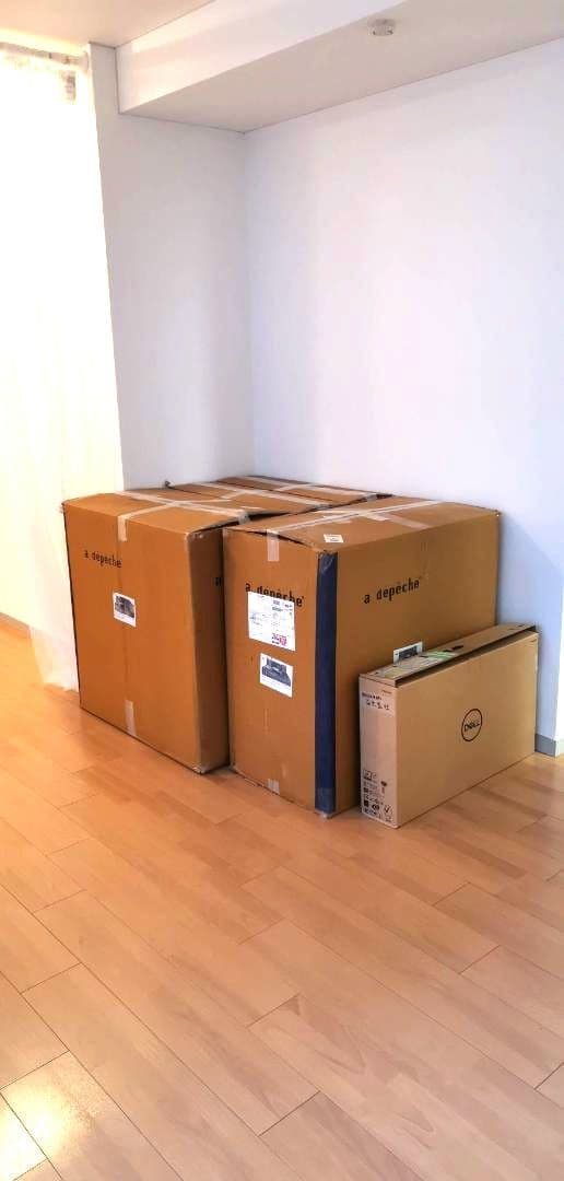 【ほぼ新品】アデペシュ　ブロックマルチソファ（パッチワークミックス）　4つセット