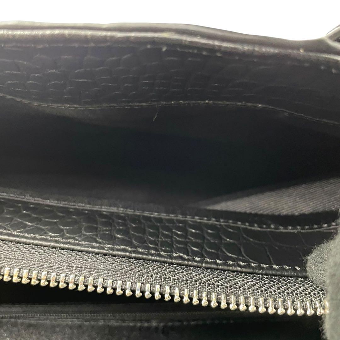 新品未使用　ロダニア　カイマン　クロコダイル　2way ハンドバッグ　レザー　黒