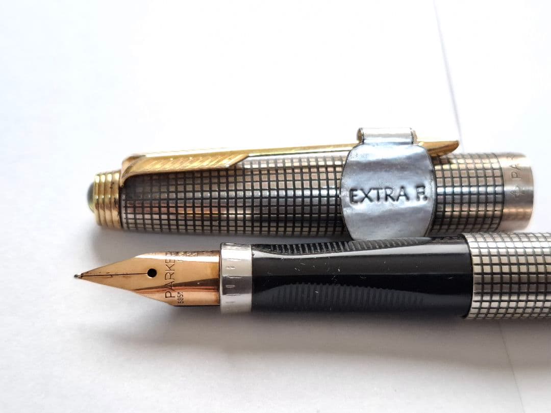 希少 parker 万年筆 XF(極細) スターリングシルバー シズレ オパール