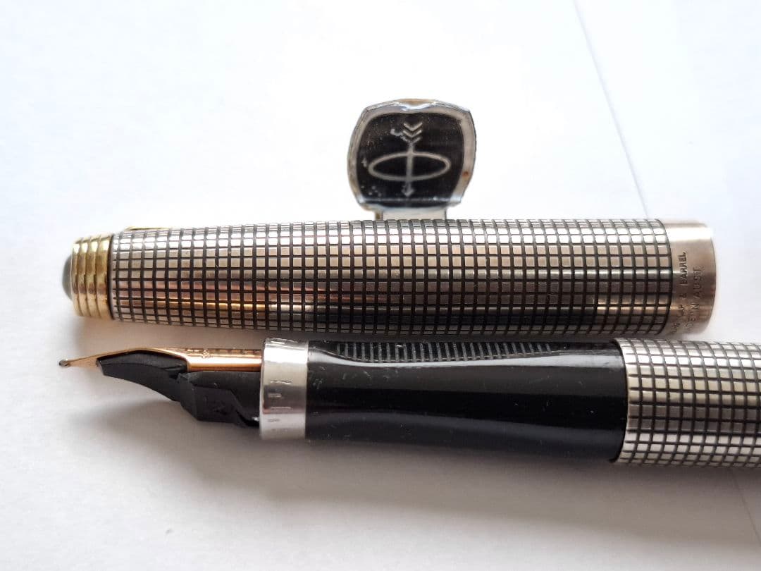 希少 parker 万年筆 XF(極細) スターリングシルバー シズレ オパール