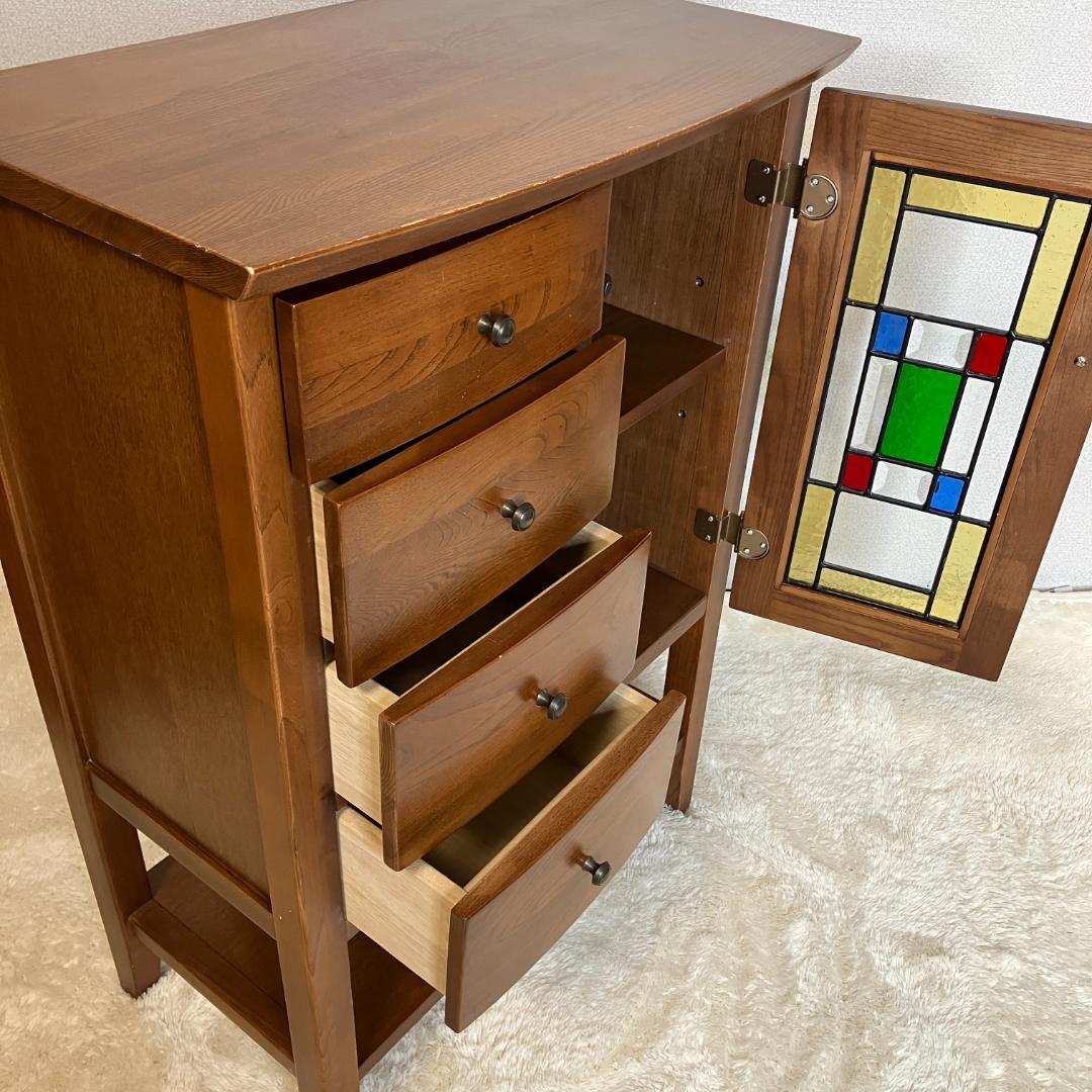 曙工芸 オーロラ3022 キャビネット サイドボード ステンドグラス