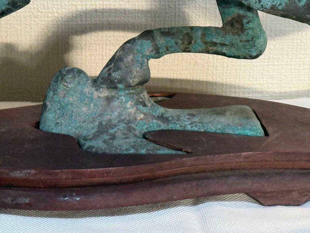 中国　青銅器　馬　台付　古代銅器　送料込み251101