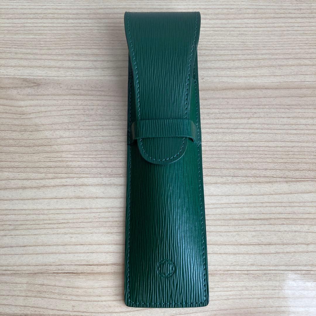 Montblanc モンブラン 緑色 レザー 筆箱 未使用 ブルー モンブラン