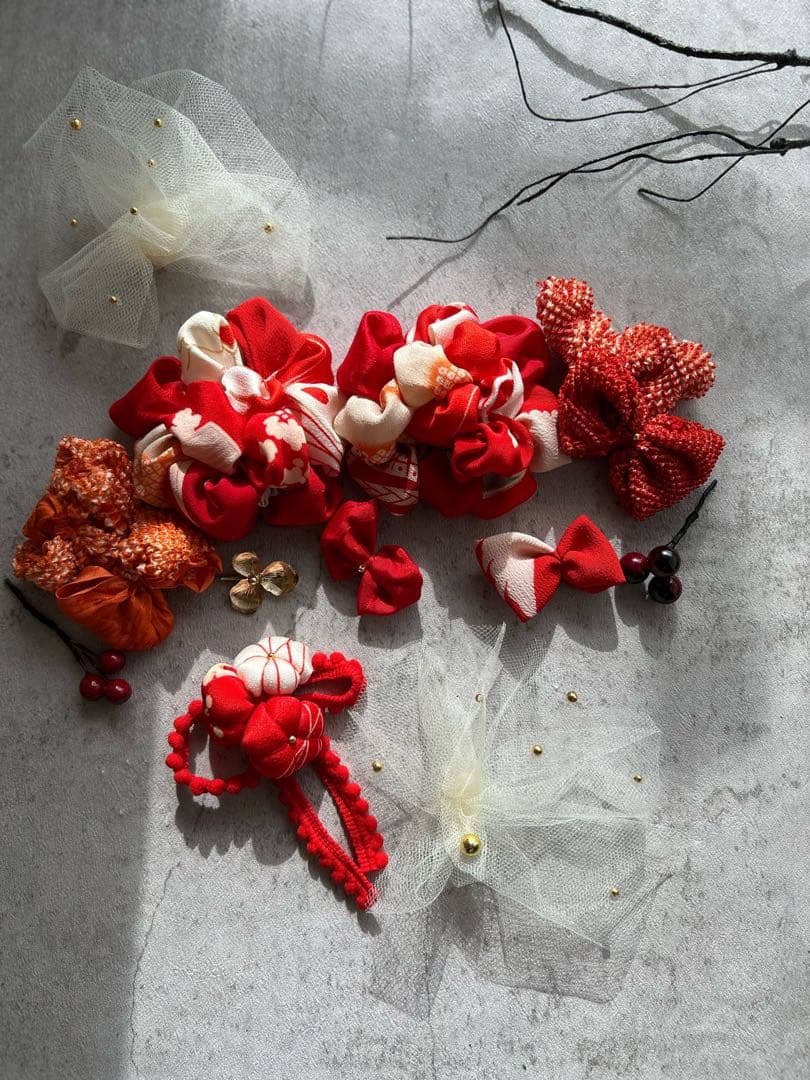 ゆ*は様 七五三　七五三髪飾り　ヘッドドレス　着物髪飾り　リメイク髪飾り　030