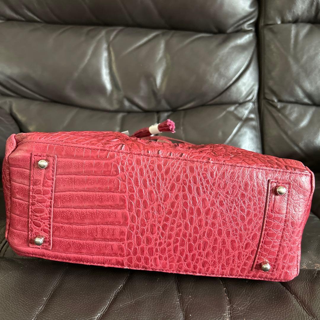 【新品・未使用・タグ付き】 RODANIA FIRMATO ワニ革 バッグレッド