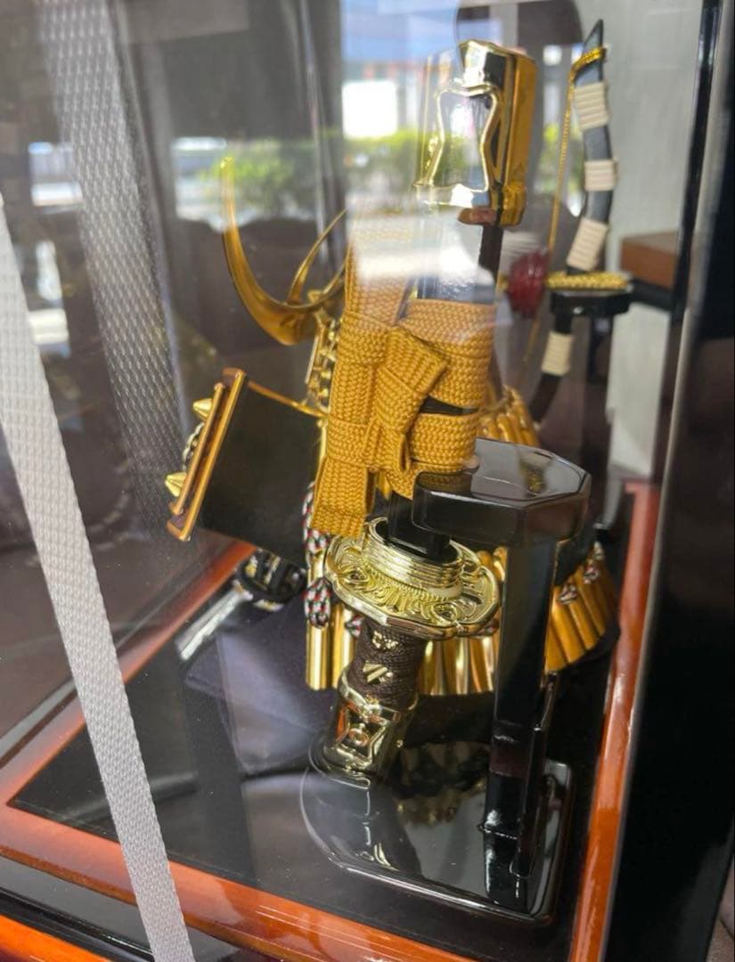 未開封未使用品　五月人形 アクリル 王朝塗 ケース入り 5号 上杉謙信 兜飾り