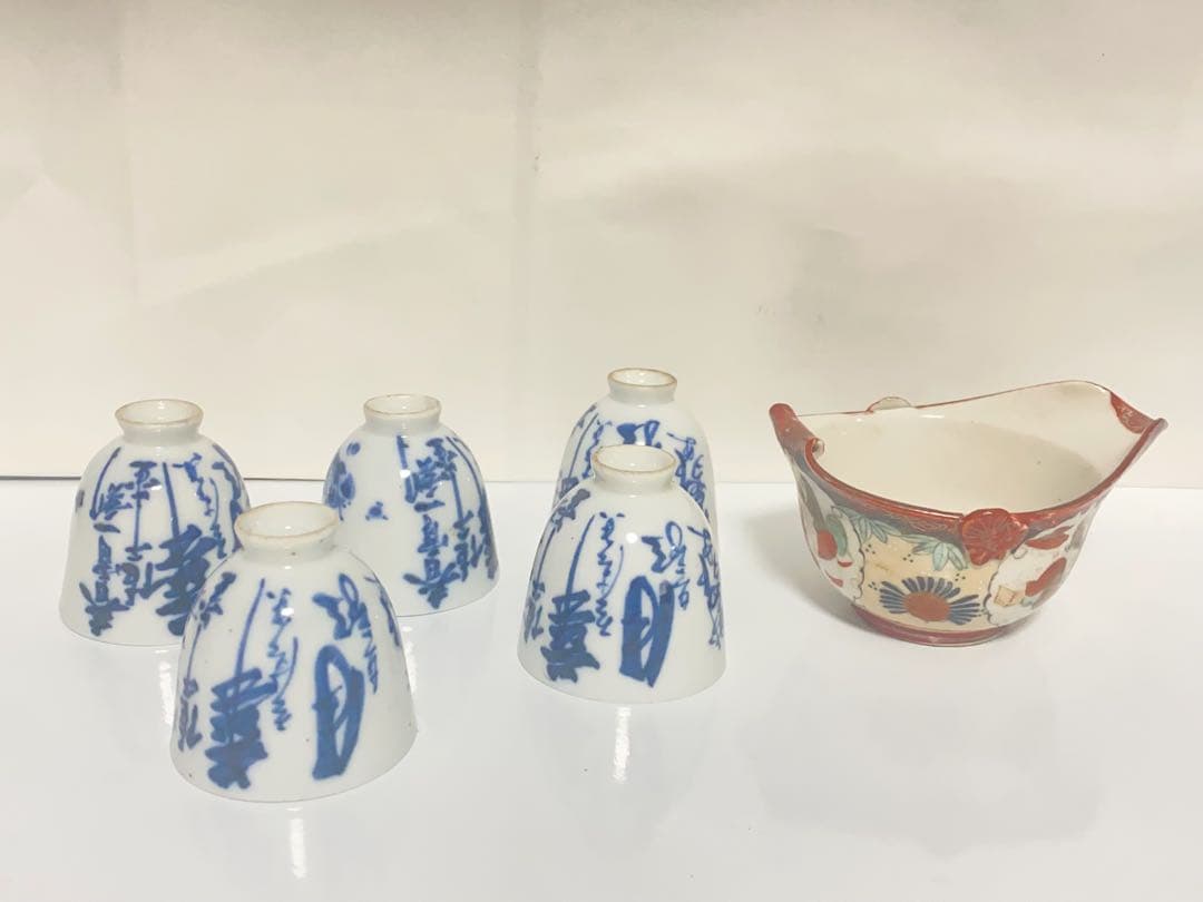 煎茶道具 急須 湯呑 染付 骨董 煎茶道具 急須 湯呑 染付 骨董