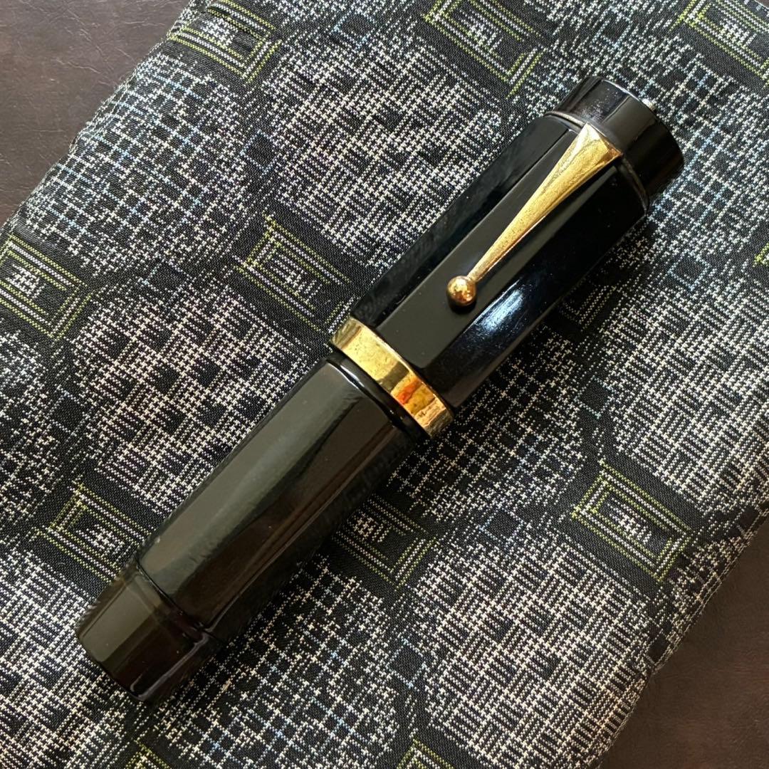 兜木銀次郎 万年筆 極太軸 インキ止め式 整備済み 角軸