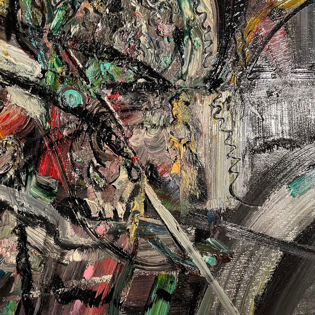 ☆真作☆ 旭日(シゴラカ) 無題 油絵 貴重作品 フレーム付き 絵画 油彩画