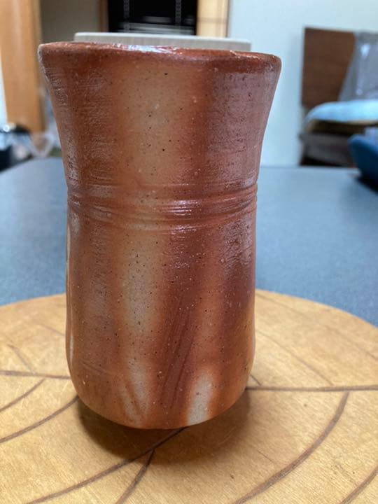 金重晃介作　有名作家備前焼緋麦酒呑お値下げしました。