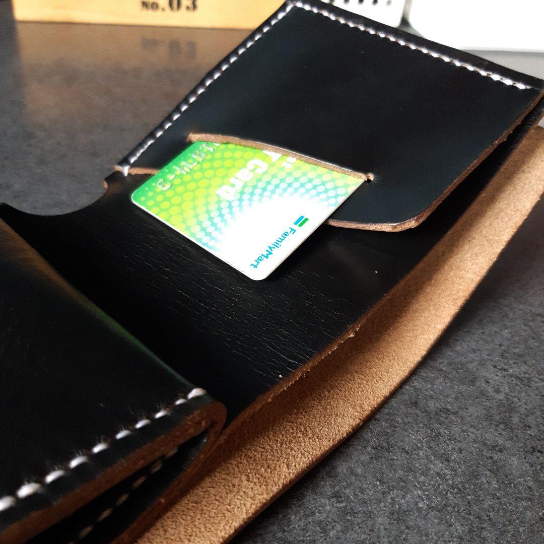 特厚★HORWEEN★クロムエクセル　二つ折り財布 　オールブラック　特別仕様