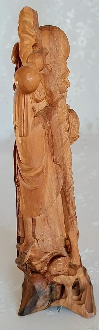 寿老人立像 七福神 #568 ◇白檀 木彫 仏像