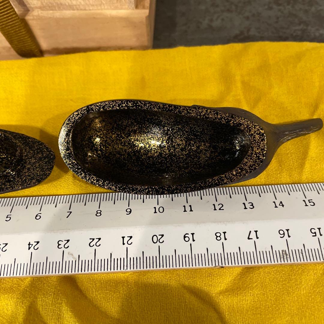 輪島　漆塗りナス型香合 木箱入り　信田福弥作