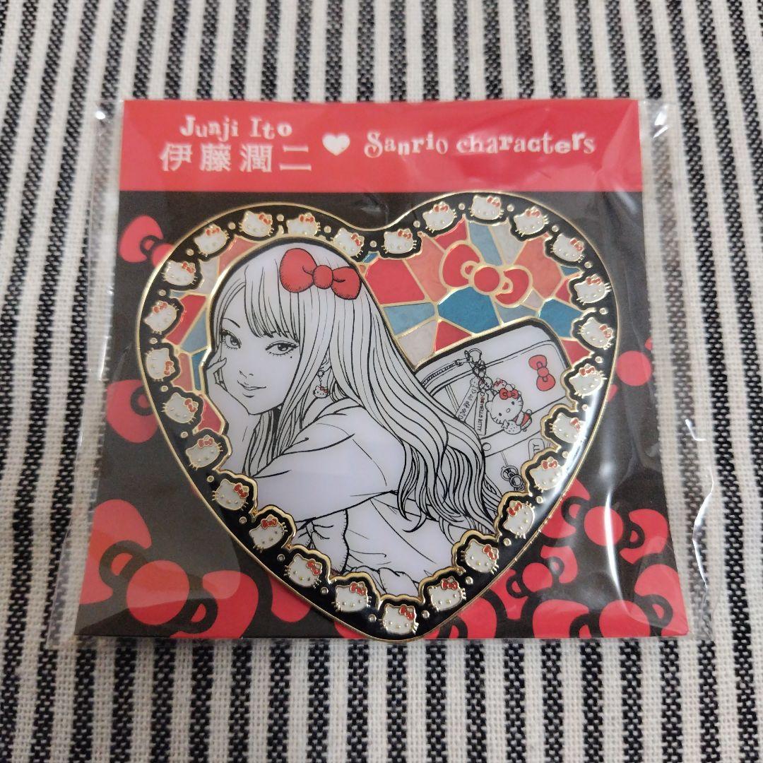 伊藤潤二×サンリオ ギャル富江 ピンズ ピンバッジ メタルハートバッジ キティ