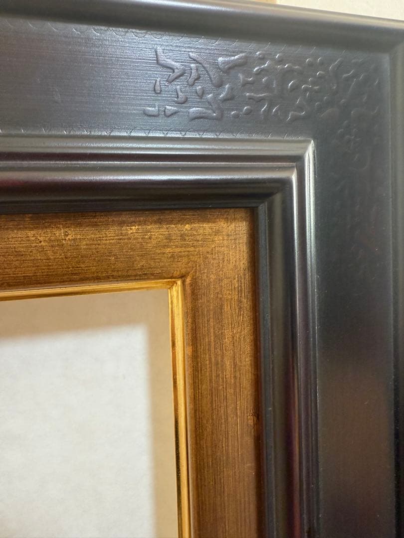 F15サイズ 超豪華黒と金の装飾的油彩額縁 ほぼ未使用 送料込み12/8