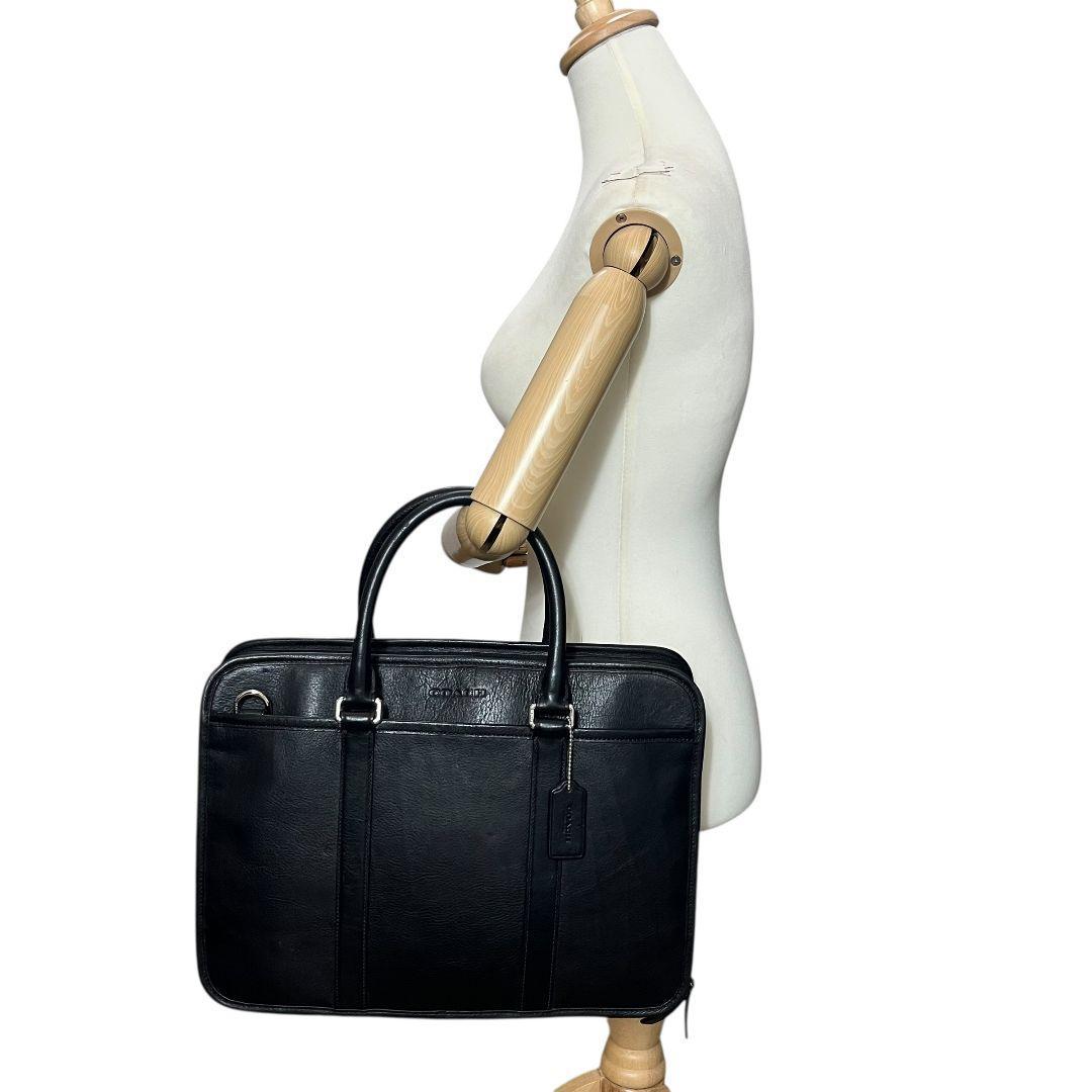 美品　COACH　コーチ　ビジネスバッグ　オールレザー　ブラック