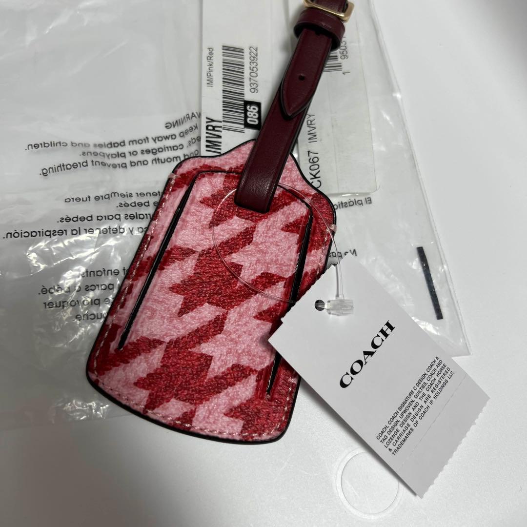 COACH コーチ ラゲッジタグ 千鳥格子 荷物タグ Luggage Tag
