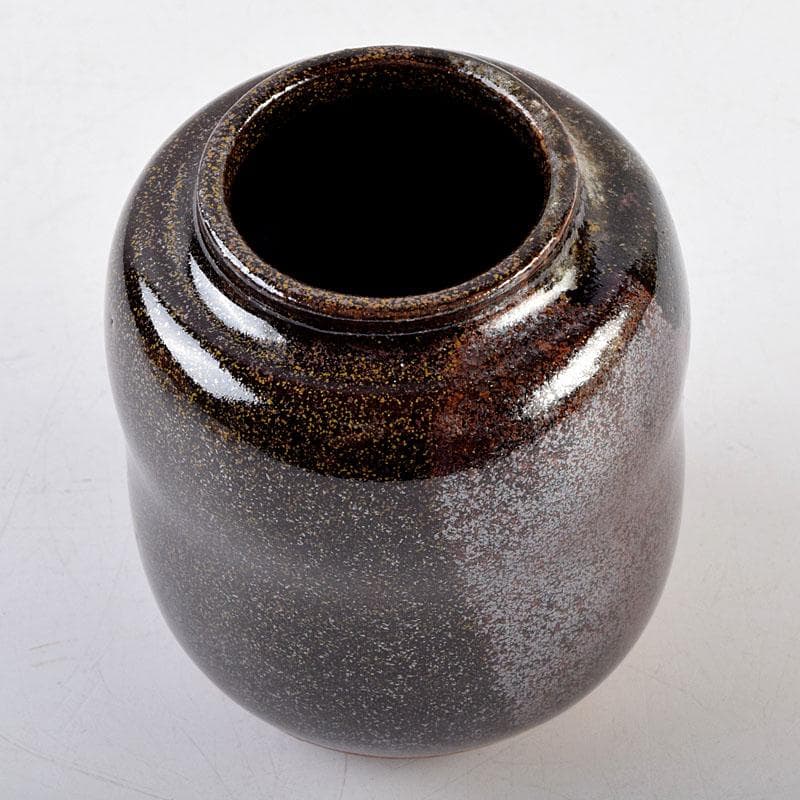 茶道具 清閑寺窯 杉田祥平造 瀧浪茶入 仕覆付 共箱 瀧浪茶入