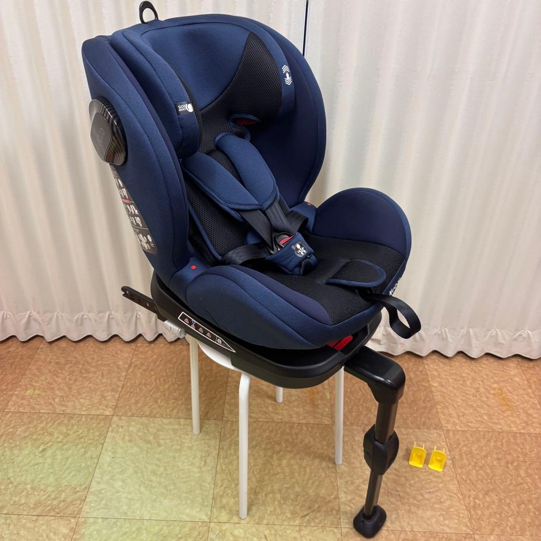 クリーニング済　☆美品☆　ネビオ　ターンピット　ISOFIX　ネイビー　回転可能