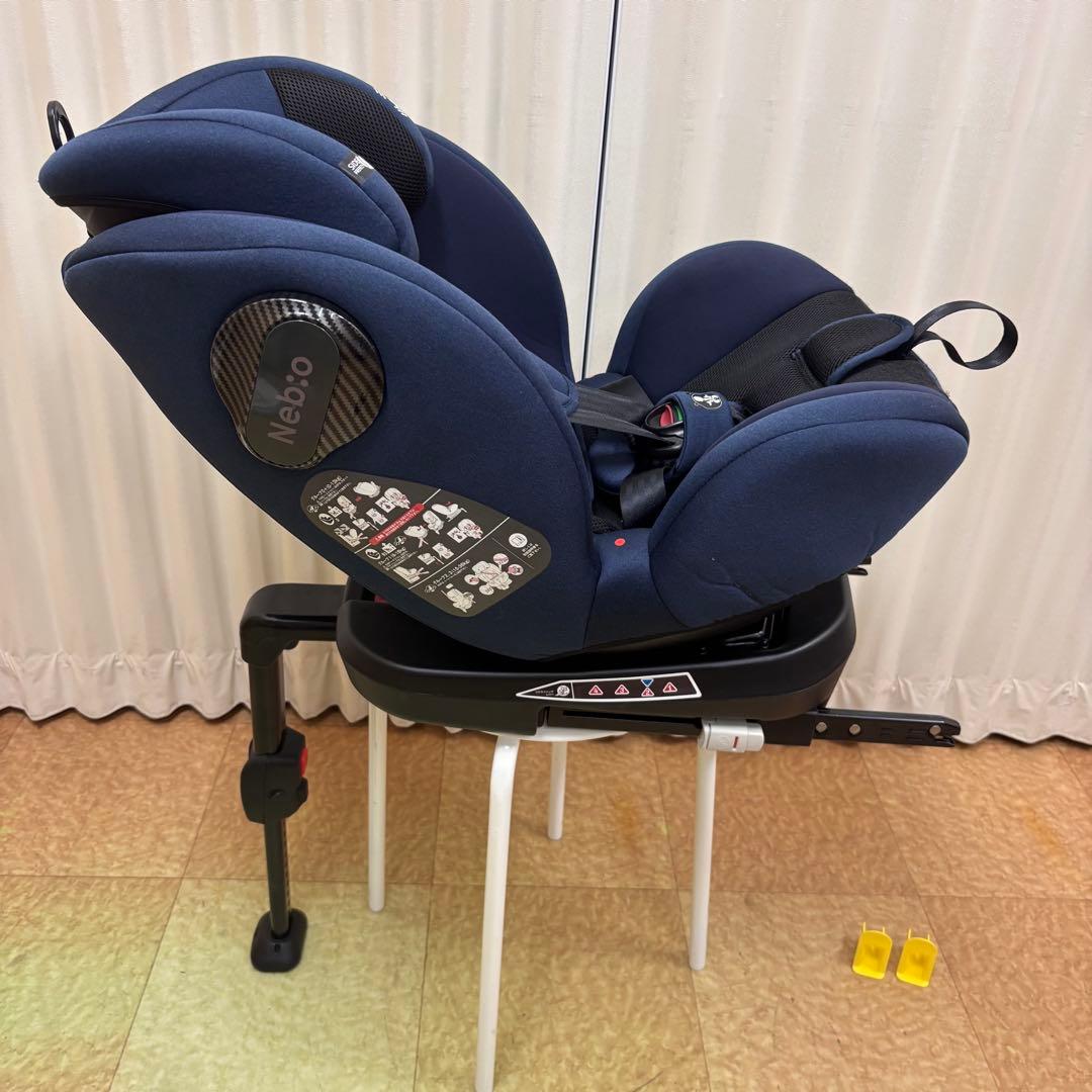 クリーニング済　☆美品☆　ネビオ　ターンピット　ISOFIX　ネイビー　回転可能