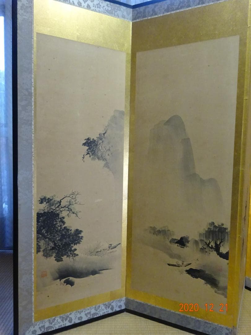 六つ折り屏風 古美術品 アンティーク＜25b18＞ - メルカリ