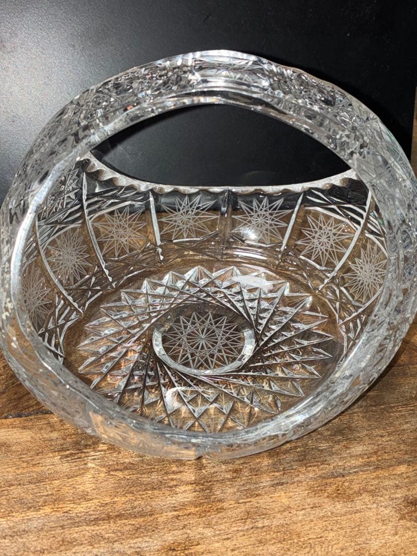 ボヘミアガラス ボヘミアクリスタル バスケット トレイ トレー