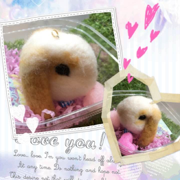 km様 うさぎさん羊毛フェルトストラップ