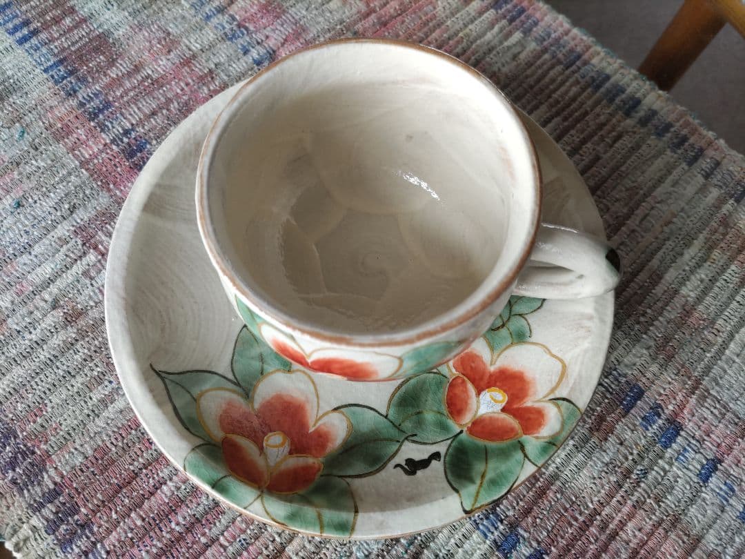 翌日発送 希少 先代作！陶葊・陶あん カップ＆ソーサー 牡丹絵