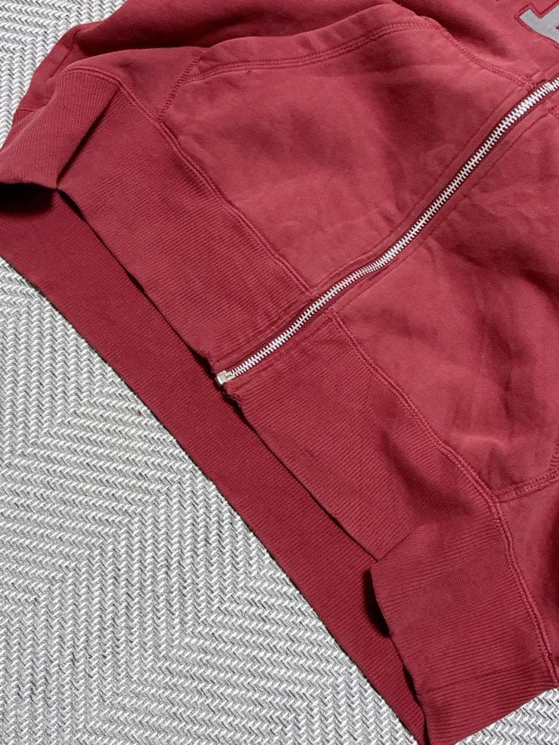 00's OLDNIKE ジップパーカー レッド テック 美品 刺繍 人気色