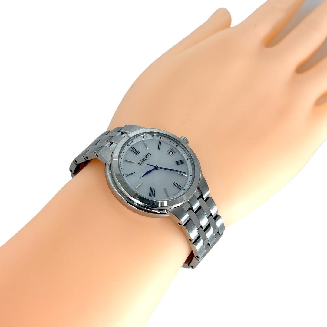 稼働品 セイコー コレクション 青針 ソーラー 腕時計 SBTM281 男女兼用