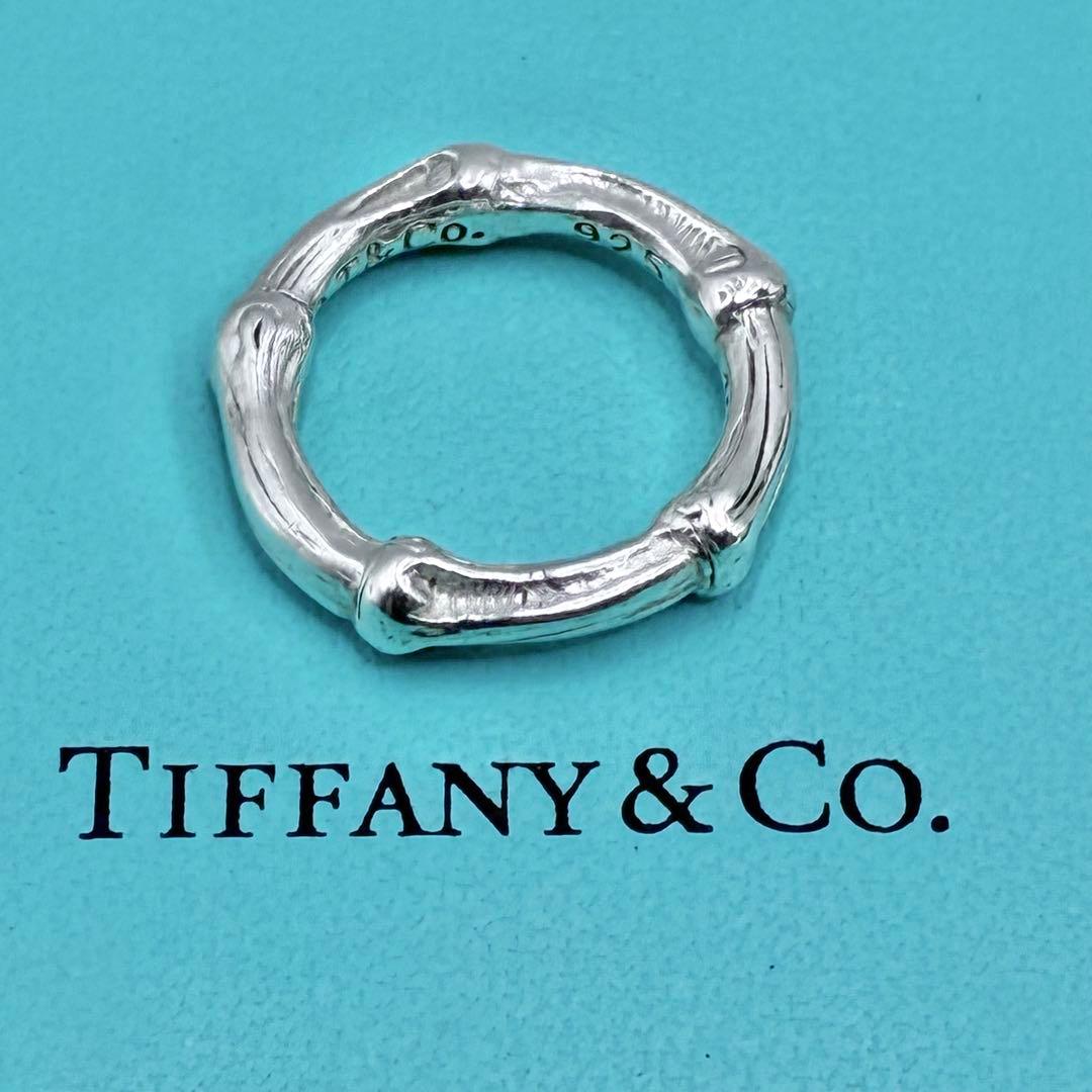 オールドティファニー　バンブー　ボーン　リング　12号　シルバー　竹モチーフ