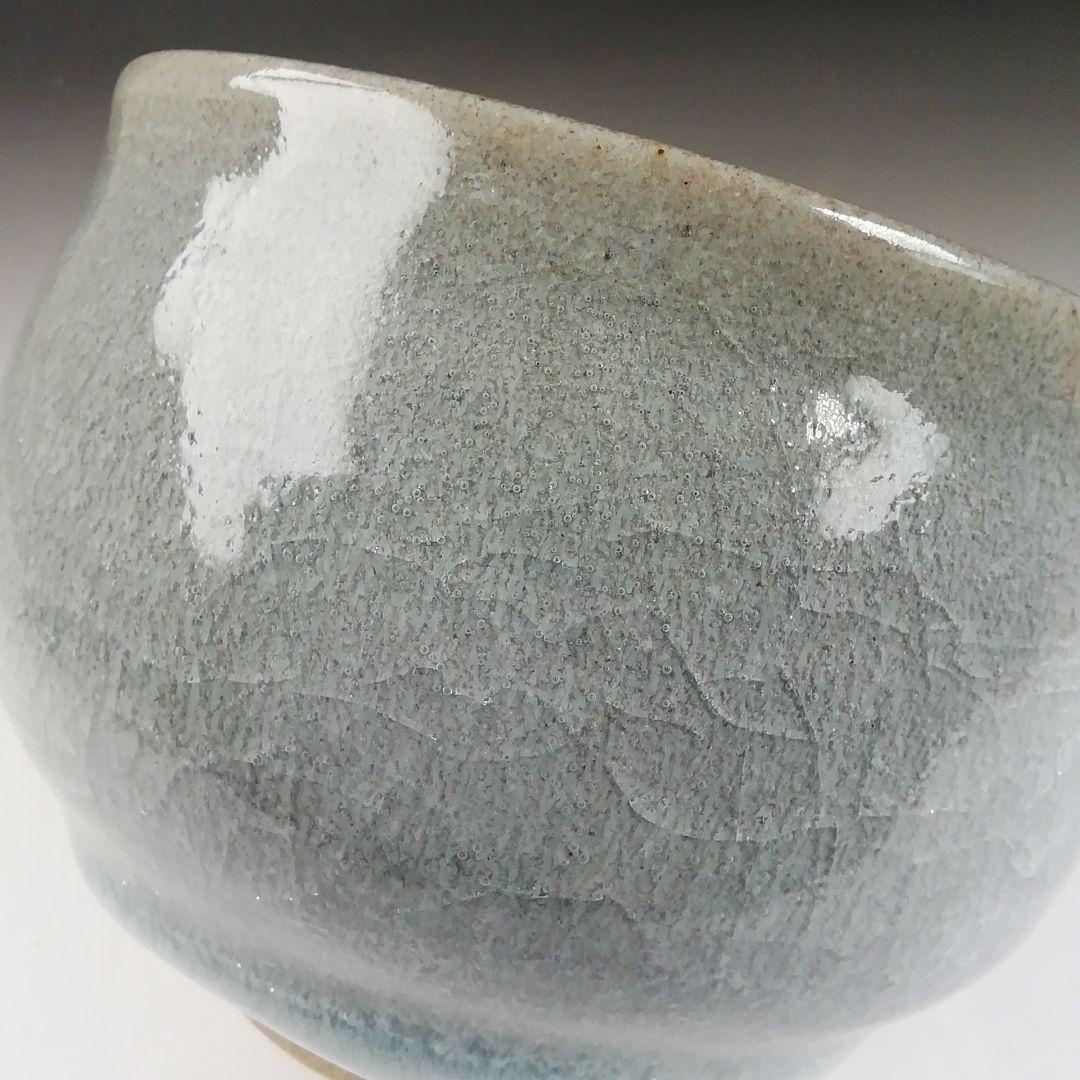 T413 茶碗 『白石釉 茶碗』『清水正 作』 共箱 抹茶碗 茶道具 美術