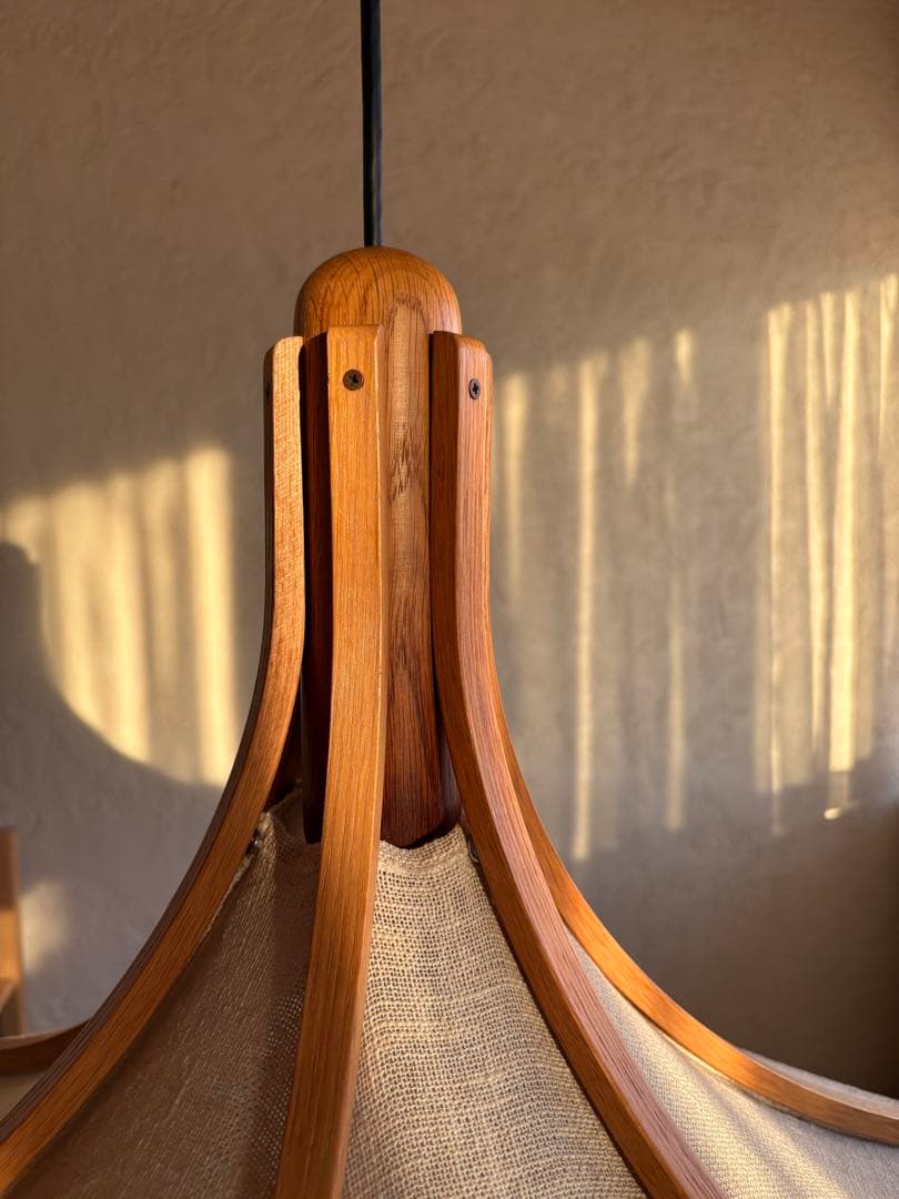ト*S様 ドムス ドイツ製 木製ペンダントライト オーク材 リネン DOMUS
