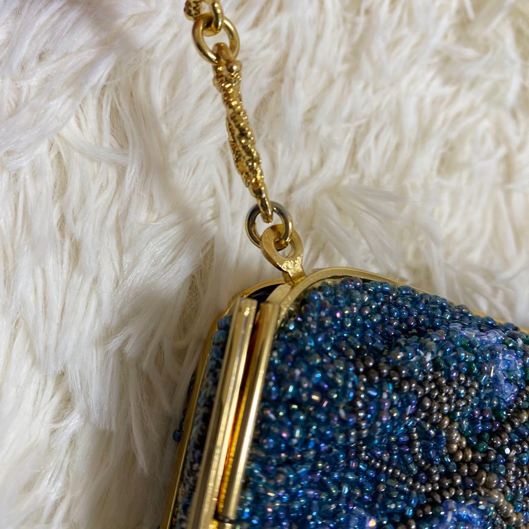 美品 Katsumi Tokyo かつみ ビーズ ハンドバッグ パーティバッグ