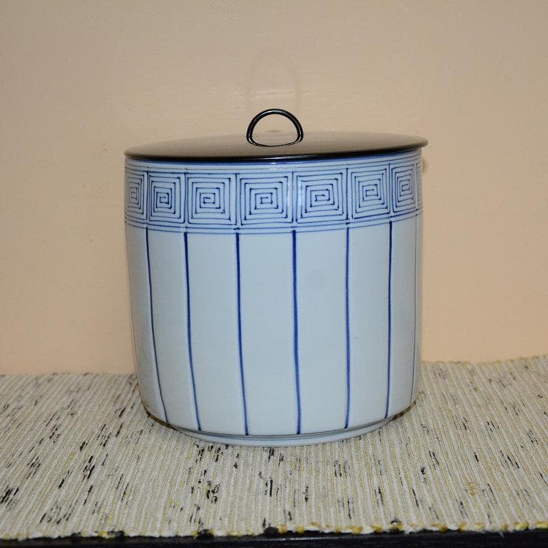 茶道具 水指 染付桶川水指 手塚祥堂 共箱 中古品 送料込み - メルカリ