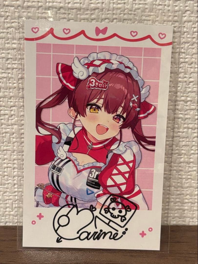 宝鐘マリン きゅるるん大作戦 複製サイン付き チェキ風カード - メルカリ